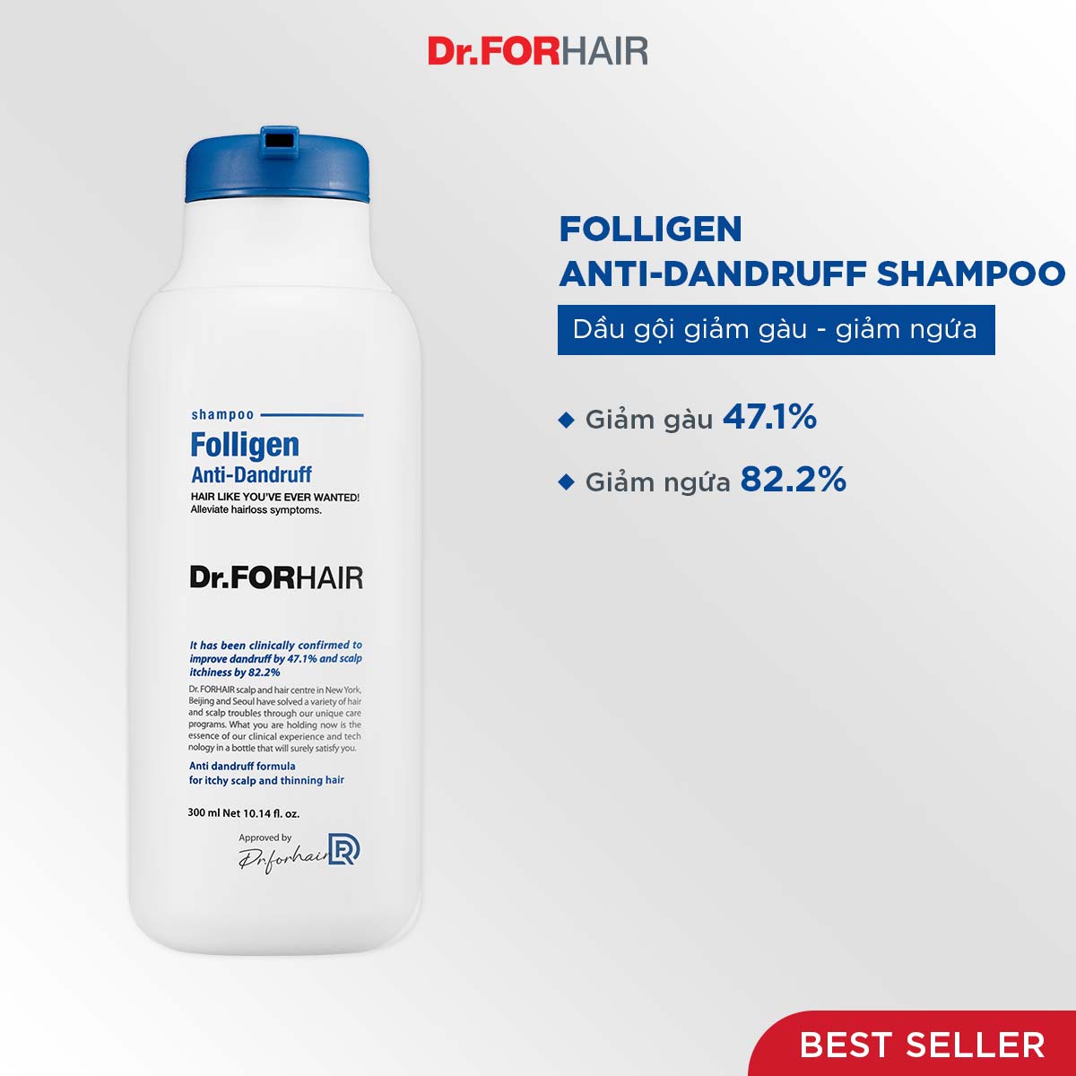 Dầu Gội Giảm Gàu, Giảm Ngứa Dr.FORHAIR FOLLIGEN ANTI-DANDRUFF 300ml