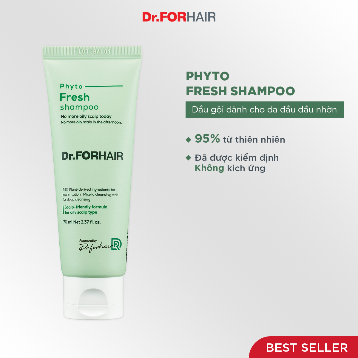Dầu gội dành cho da đầu nhờn Dr.FORHAIR PHYTO FRESH SHAMPOO 70ml