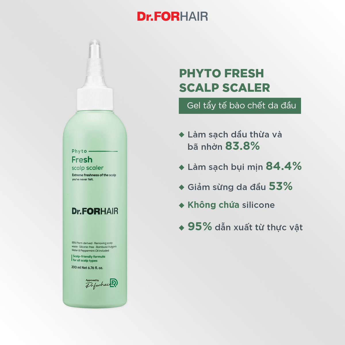 Gel tẩy tế bào chết da đầu Dr.FORHAIR PHYTO FRESH SCALP SCALER 200ml