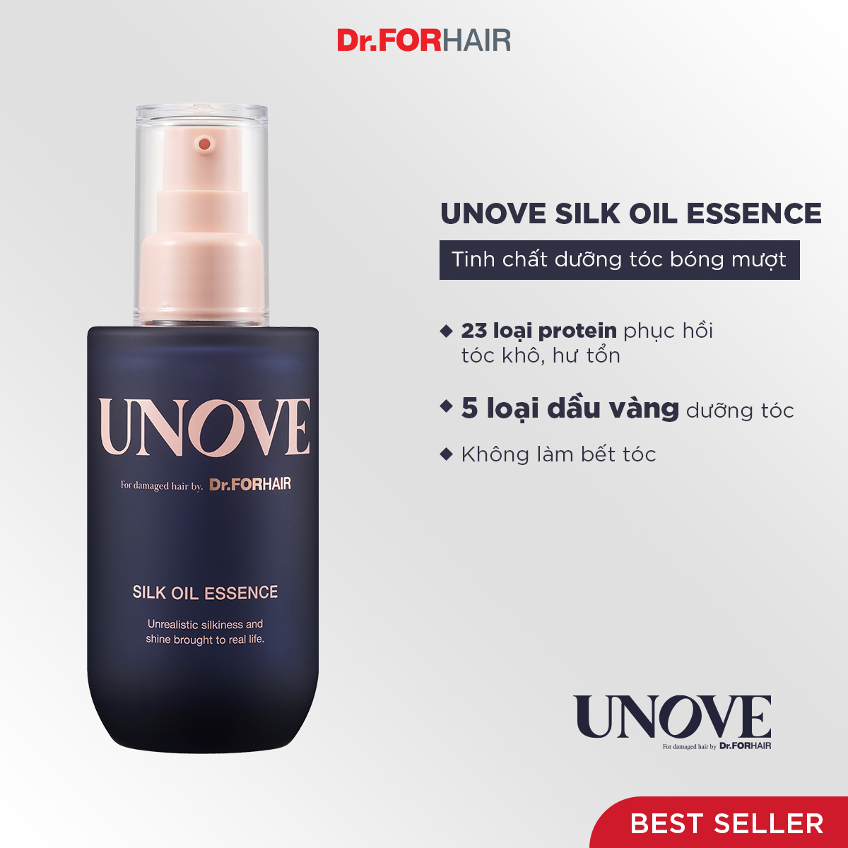 Tinh chất nuôi dưỡng chăm sóc tóc khô và hư  tổn UNOVE SILK OIL ESSENCE 70ml