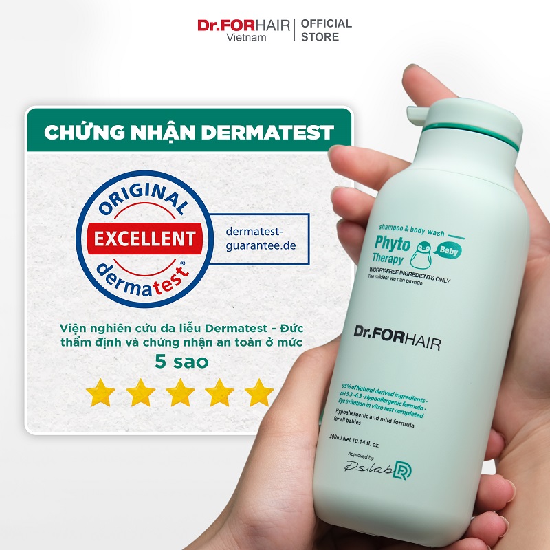 Sữa tắm gội cho bé được chứng nhận an toàn